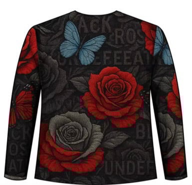 Image of Black rose tapestry crew neck (pattern 2) PRE-ORDER
