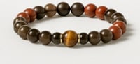 Rooted Strength – Red Jasper, Smoky Quartz & Tiger Eye Men’s Grounding Bracelet 