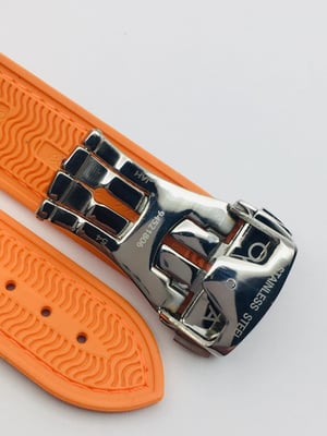 Image of 20mm-22mm grey/orange Nylon silicone Rubber Watch Strap Band,Omega seamaster Planet Ocean.