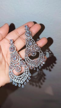 Image 2 of BBE_9107_American Diamond Big Earrings