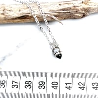 Image 3 of Handmade Sterling Silver Black Spinel Bullet Point Pendant 925
