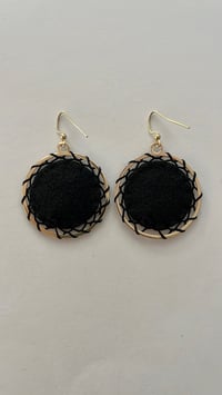 Image 2 of Embroidered Earrings 3 - Purple Floral
