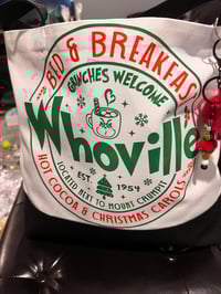 Image 1 of Dtf heat transfer Christmas theme for matching t shirts Whoville bed n breakfast