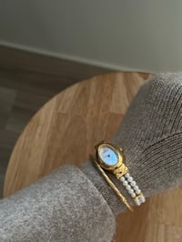 Image 3 of Vintage Authentic Genuine Pearl CROTON ladies Watch 18K gold Plated Mother Of Pearl Dial 