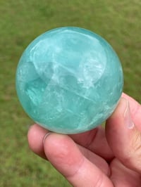 Image 4 of Aqua Fluorite Crystal Sphere #1830