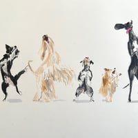 Image 3 of ORIGINAL ARTWORK - Another Eleven Dancing Dogs - 65x25cm