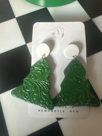 Image 1 of CHRISTMAS TREE (TEXTURED) | POLYMER CLAY EARRINGS