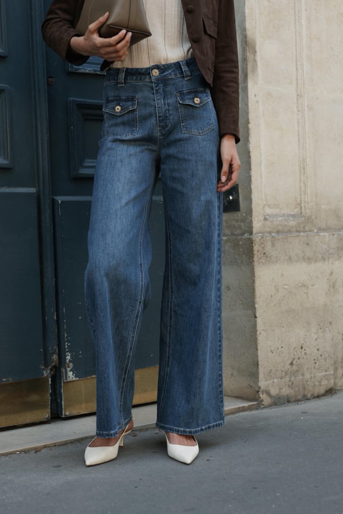 Image of Jean Flare Eloïse denim stone