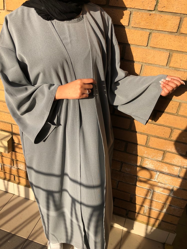 Image of HAWA GREY OPEN ABAYA ONLY