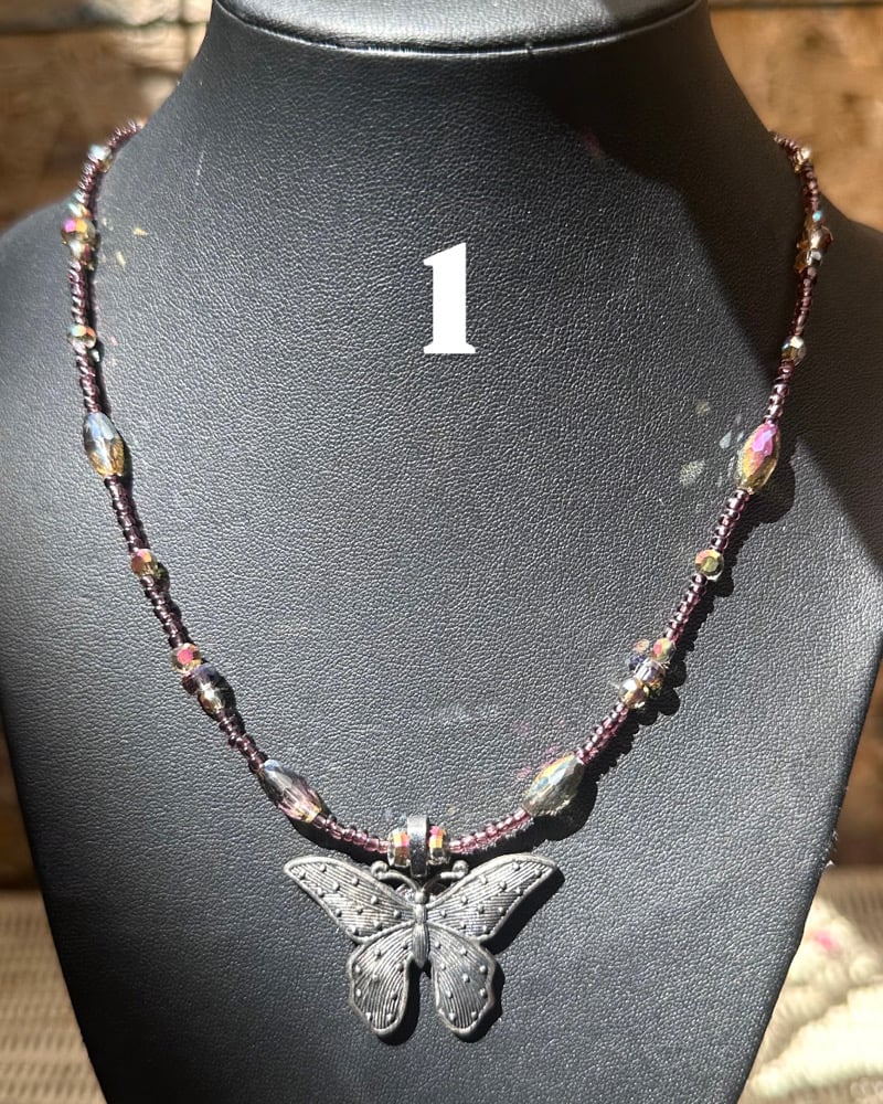 Image of aura butterfly necklaces