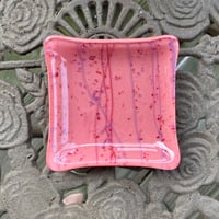 Image 1 of Fused Glass Square Trinket/Soap Dish