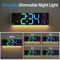 Image 14 of LED Wall Clock with Weather and Day Indicator
