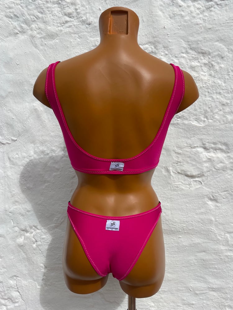 Image of Bikini brasileño Negro-Fucsia