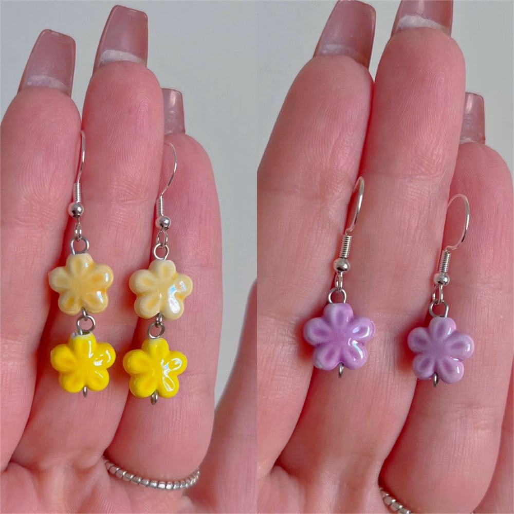 Image of dainty flower earrings