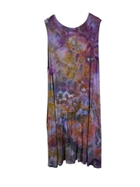 Image 5 of XXL Jersey Knit Pocket Tank Dress in Earthy Watercolors Ice Dye