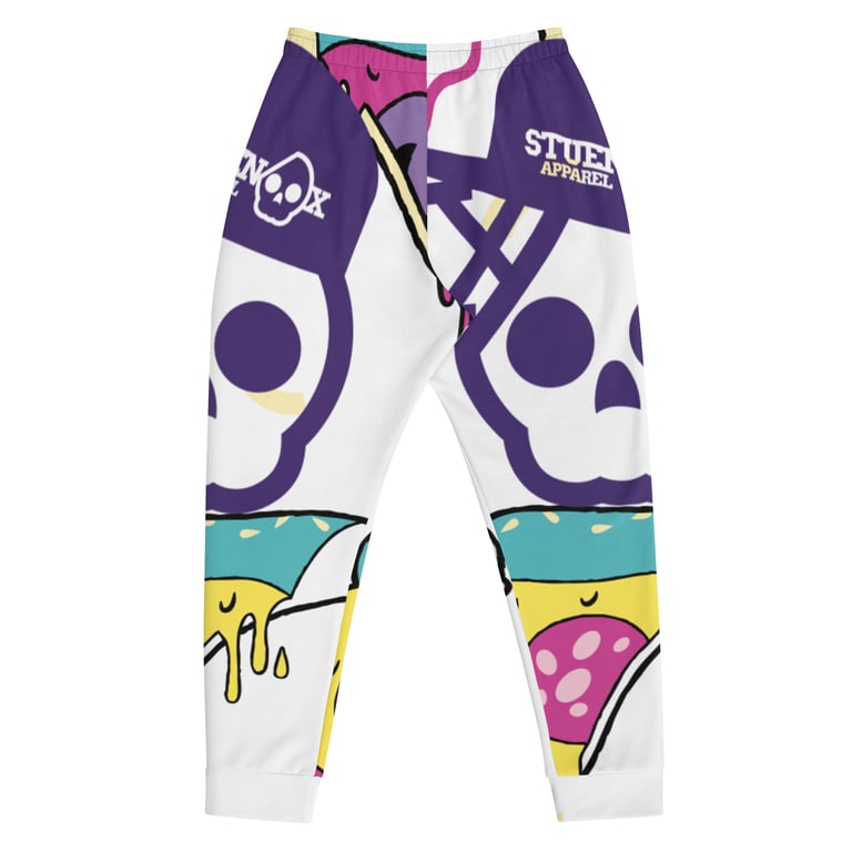Purple Skull Meets Pizza Men's Joggers Image 3