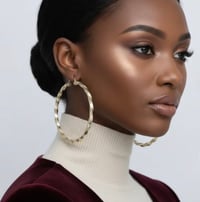 Image 3 of Golden Twist Luxe Hoops