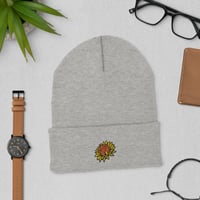 Image 1 of Sunflower D20 Embroidered Cuffed Beanie