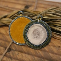 Image 1 of Aqua Antler Sweetgrass Dangles