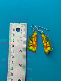 Image 2 of Cut Out Florat Vintage Tin Sterling Silver Earrings