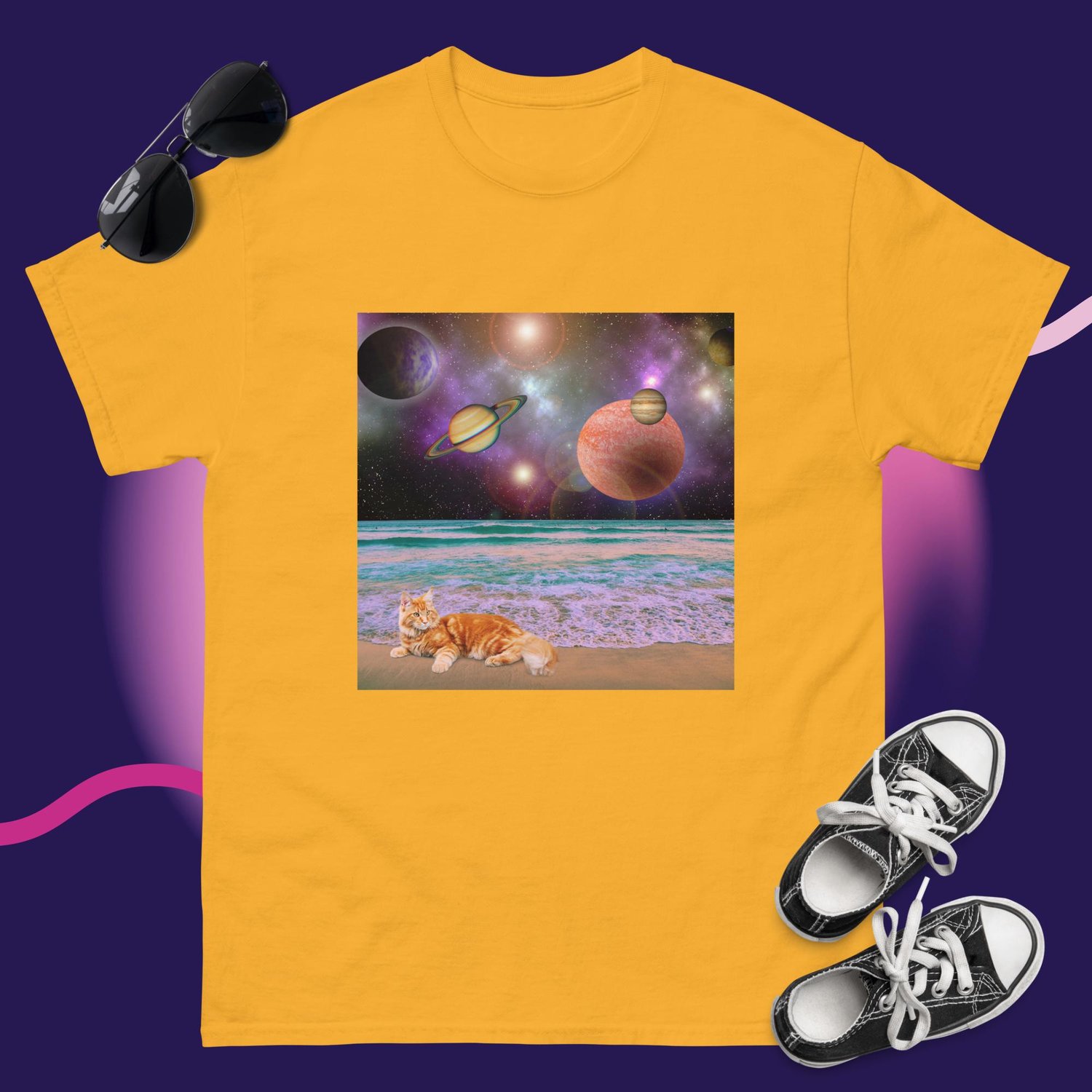 Image of CATching Planetary Rays - Unisex Classic Fit T-Shirt