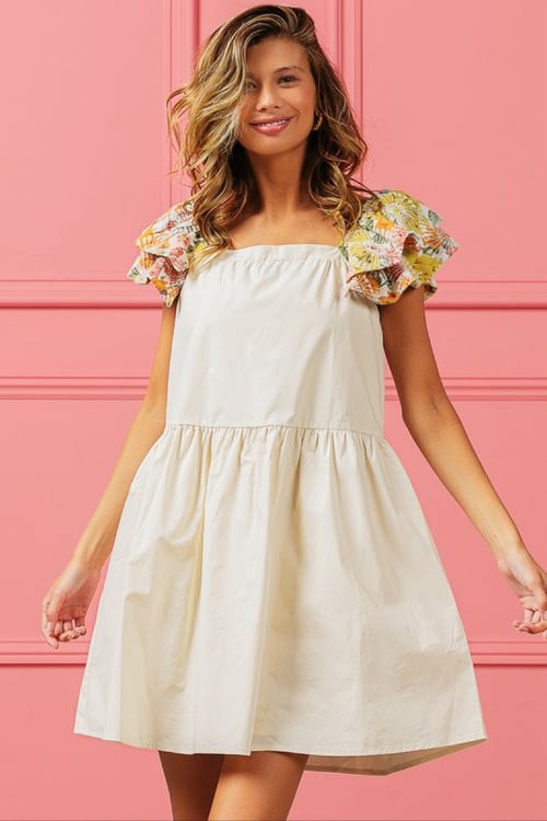 Image of Embroidered Ruffle Dress 