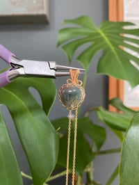 Image 3 of Gold  Ocean Jasper Heart  Crystal Necklace