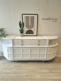 Image 1 of Large Mid Century Luxury Sideboard Nathan | Curved Teak Sideboard White