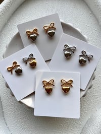 Image 9 of BOW HEART EARRINGS 