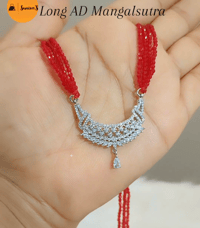 Image 1 of Silver Plated American Diamond High Quality Hydropotey Long Mangalsutra