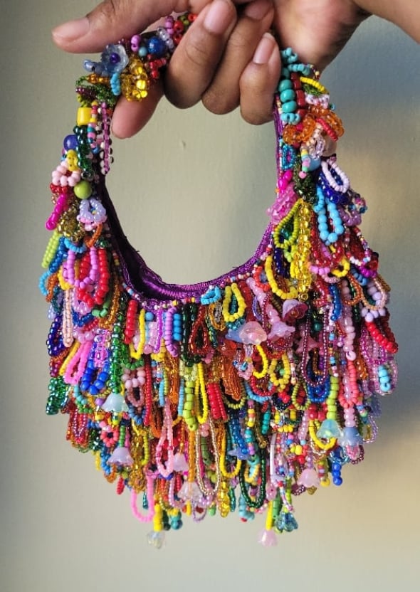 Image of Beaded fringe purse 