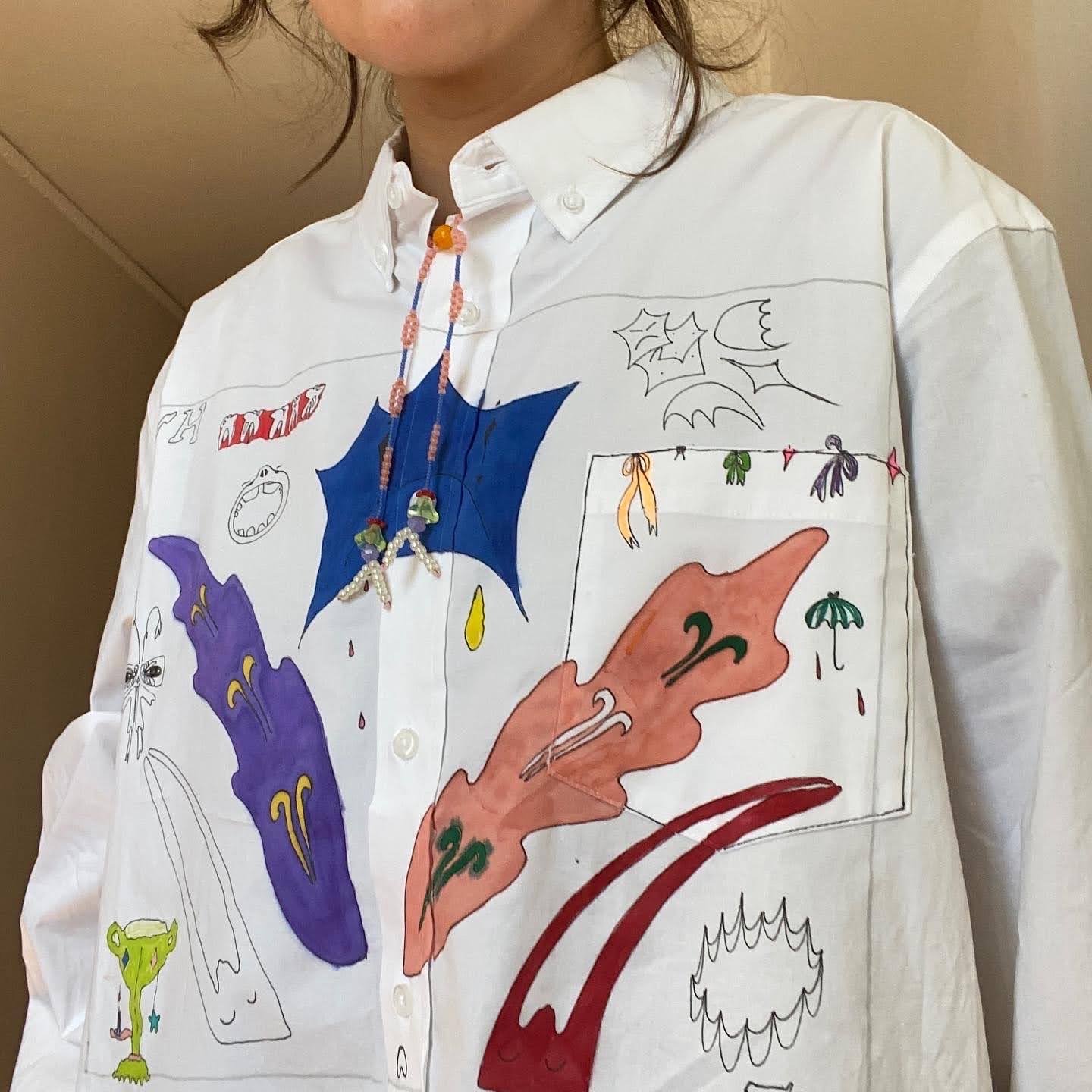 hand drawn collared shirt