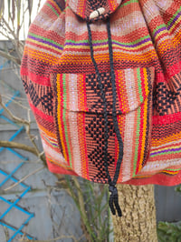 Image 2 of MALIA Mexican Baja woven fabric Backpack - ORANGE