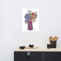 Image 8 of Iris and sweet peas with a fancy knot- Poster Print