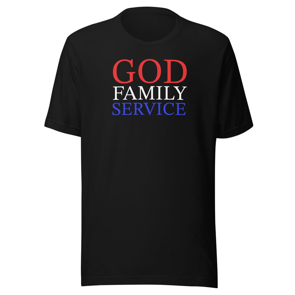 Image of “God, Family, Service” Unisex t-shirt