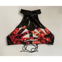 Hot Hands- Blazed Flame Print PU Crop