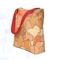 Image 1 of Capy Pile Collage Tote Bag (Orange)