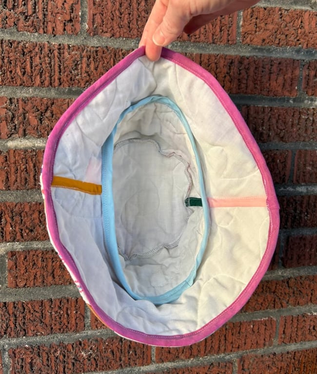 “Fleur De Lis” Quilt Bucket Hat, 23.25”