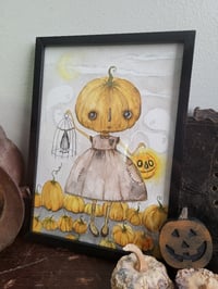 Image 4 of Lost in the Patch framed watercolor illustration 