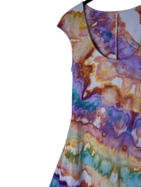 Image 9 of XS Stretch Knit Fit and Flare Midi Dress in Earthy Agate Ice Dye