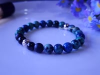 Image 2 of Azurite/Shungite /Black Tourmaline Gemstone Bracelet