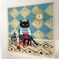 Image 2 of Small square art print -knitting 