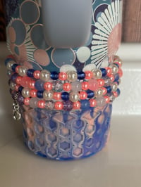 Image 2 of Blue Dream Flower Tumbler Bracelet Stack