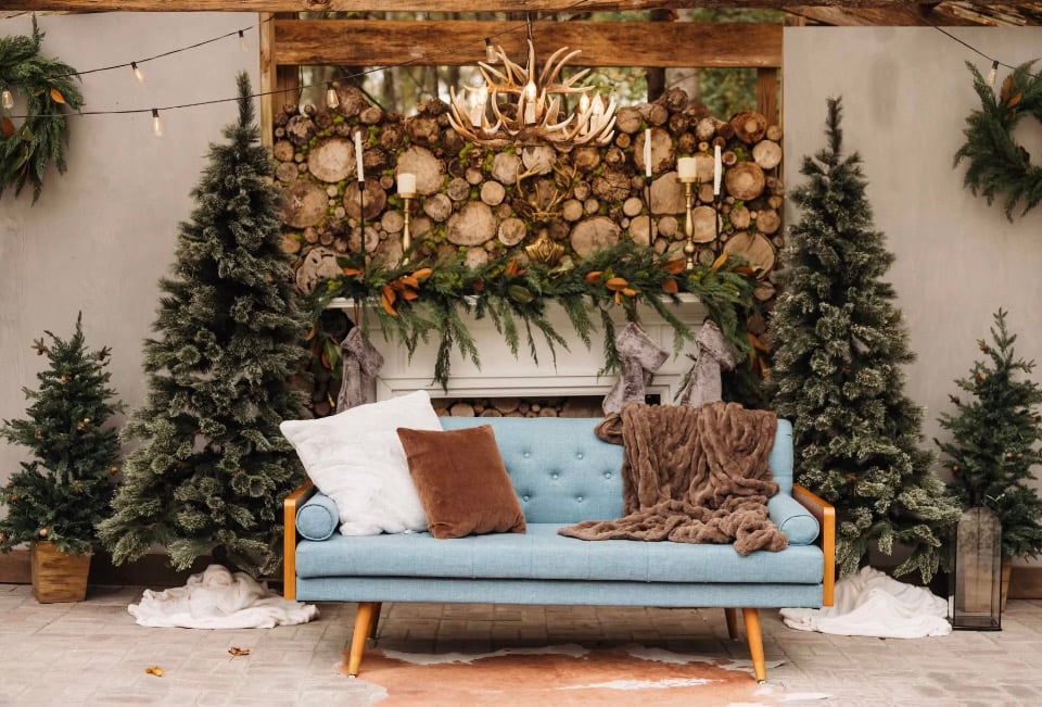 Image of Holiday Log Wall & Sofa 
