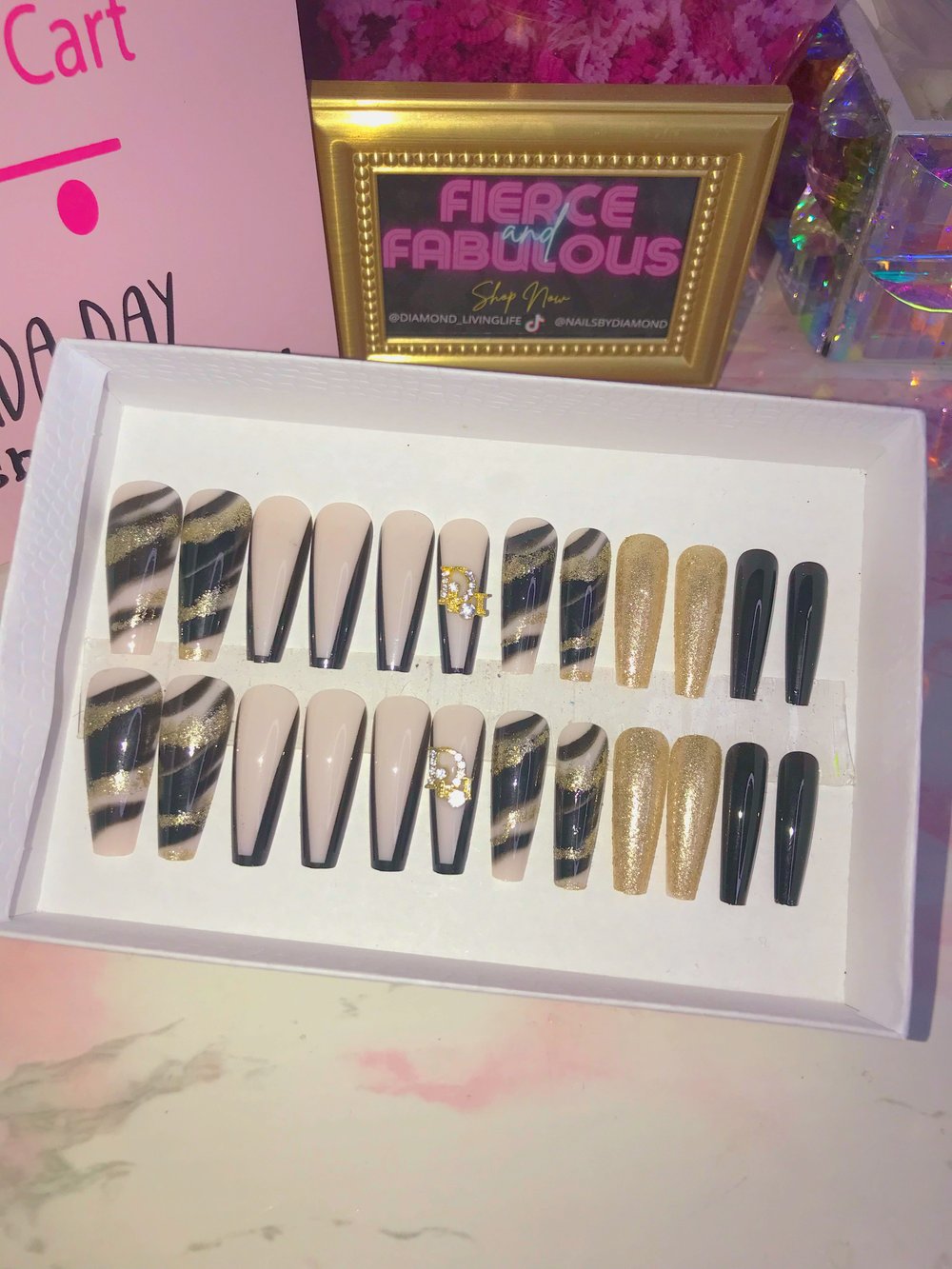 Image of New Years Dior Golden Nail Set