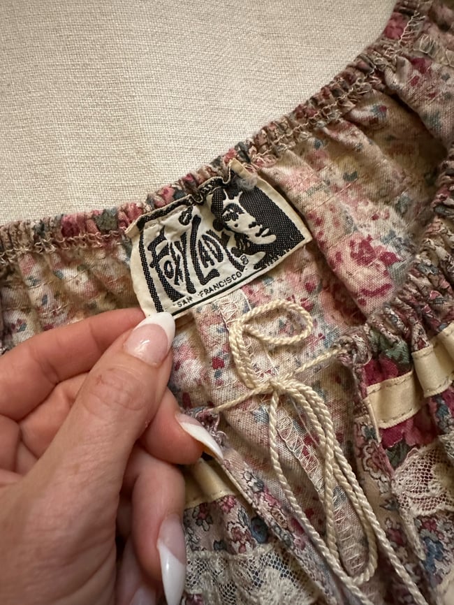 70s floral peasant dress