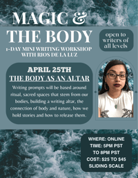 Image of April 25th MATB 1 Day Writing Workshop
