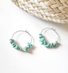 TURQUOISE BEADED HOOPS