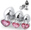 3pc Stainless Steel Bûtt Pl'ug Crystal Jewelry Back