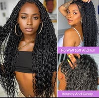 Image 2 of Luxe Lengths Bulk Hair Deep Wavy Bulk Hair Extensions #1B Natural Black